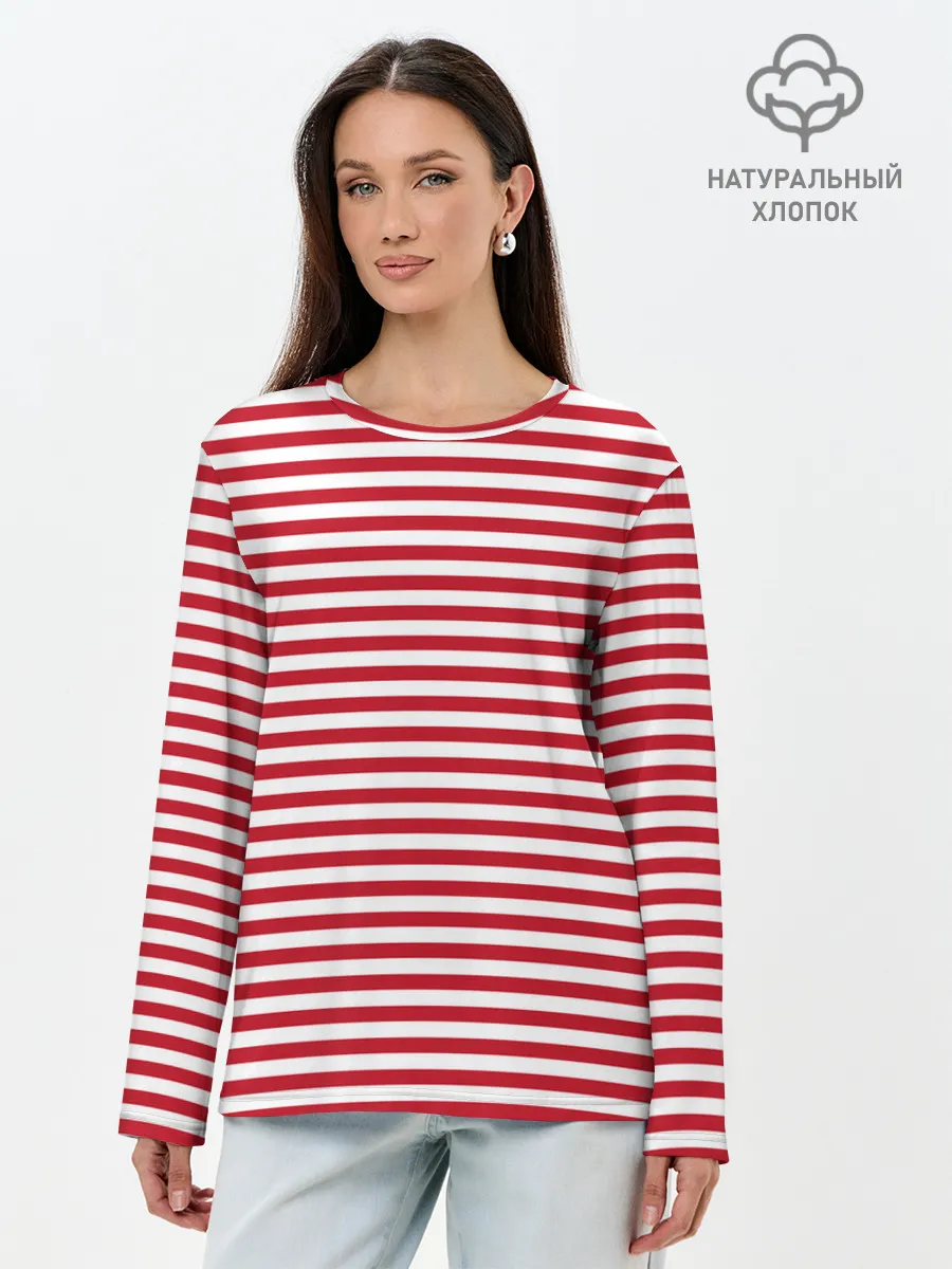 Лонгслив женский. Хлопок / Тельняшка Внутренних Войск