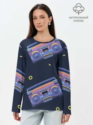 Лонгслив женский. Хлопок / Retro style