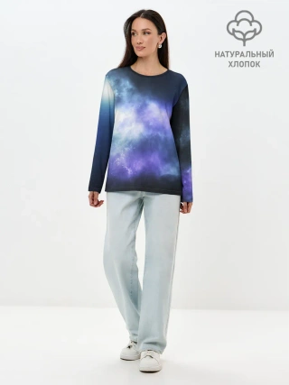 Лонгслив женский. Хлопок / ГОЛУБОЕ НЕБО