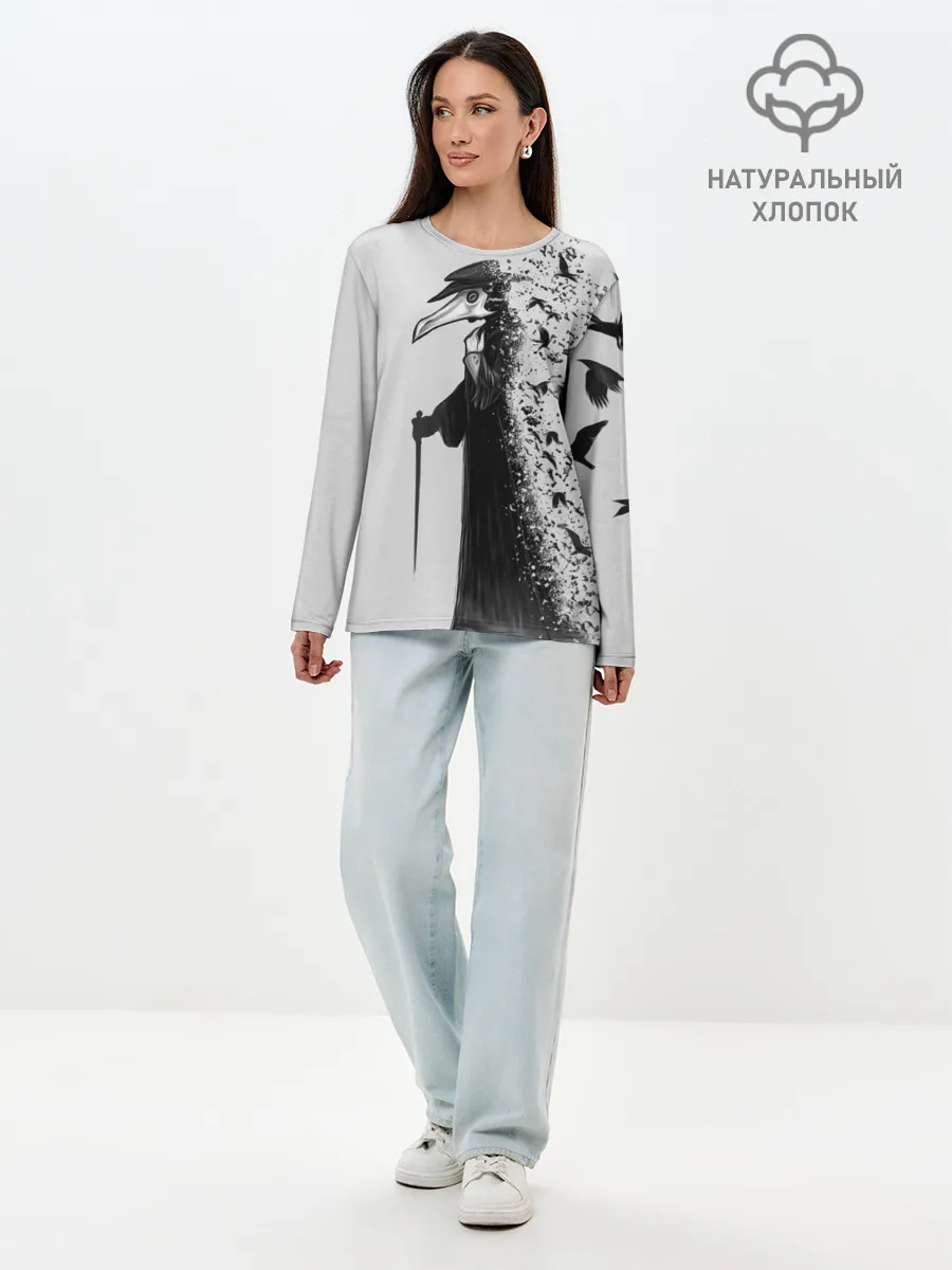 Лонгслив женский. Хлопок / Чумной доктор