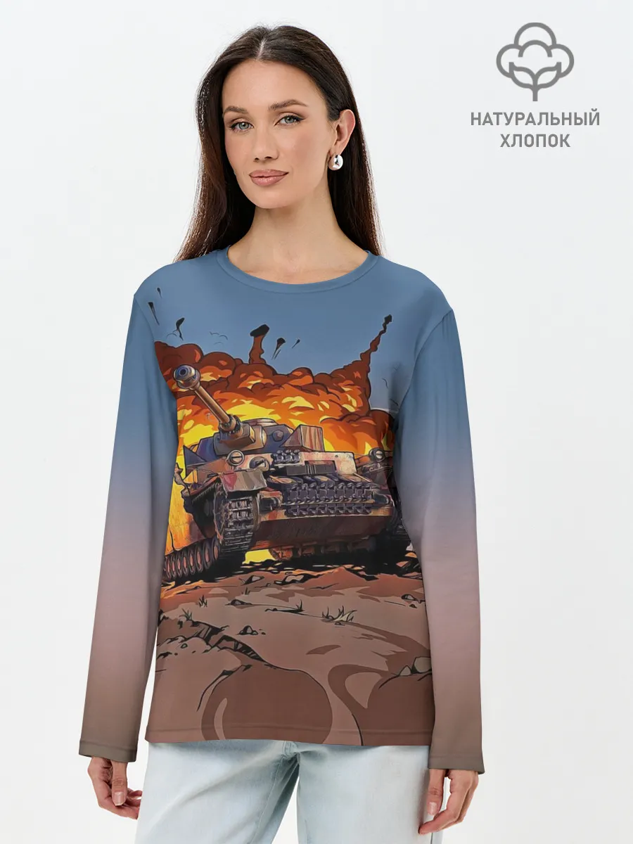 Лонгслив женский. Хлопок / Танк
