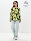 Лонгслив женский. Хлопок / Avocado background