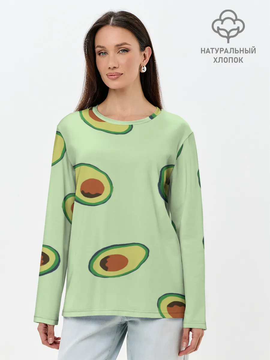 Лонгслив женский. Хлопок / АВОКАДО.