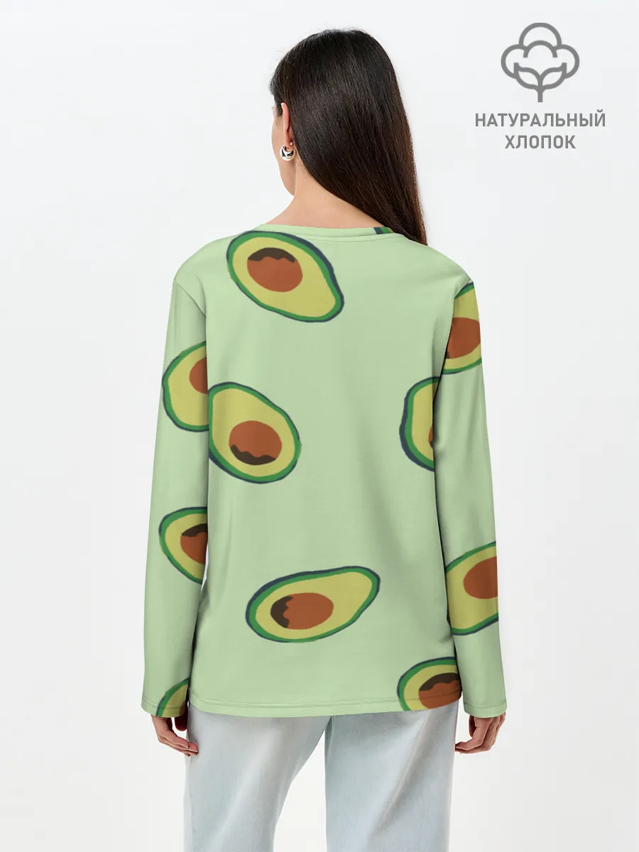 Лонгслив женский. Хлопок / АВОКАДО.