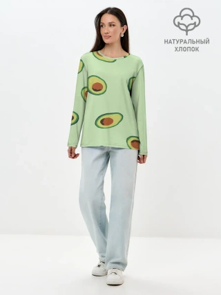 Лонгслив женский. Хлопок / АВОКАДО.