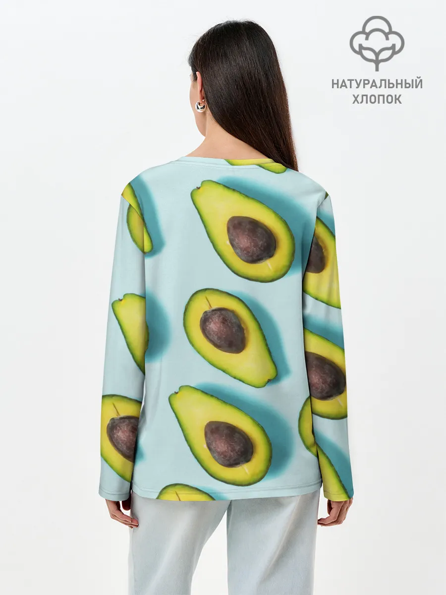 Лонгслив женский. Хлопок / АВОКАДО.