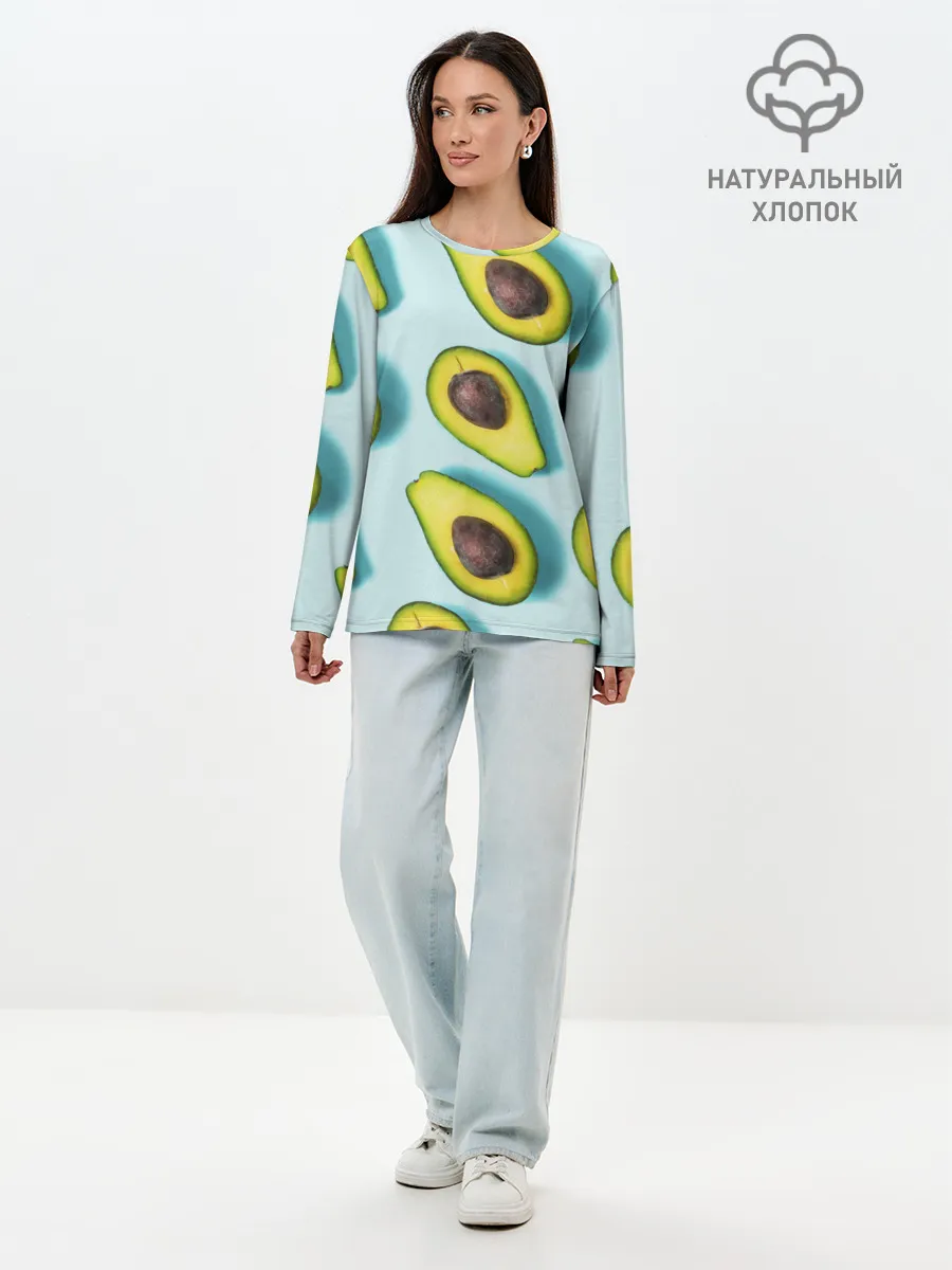 Лонгслив женский. Хлопок / АВОКАДО.
