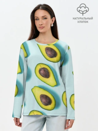 Лонгслив женский. Хлопок / АВОКАДО.