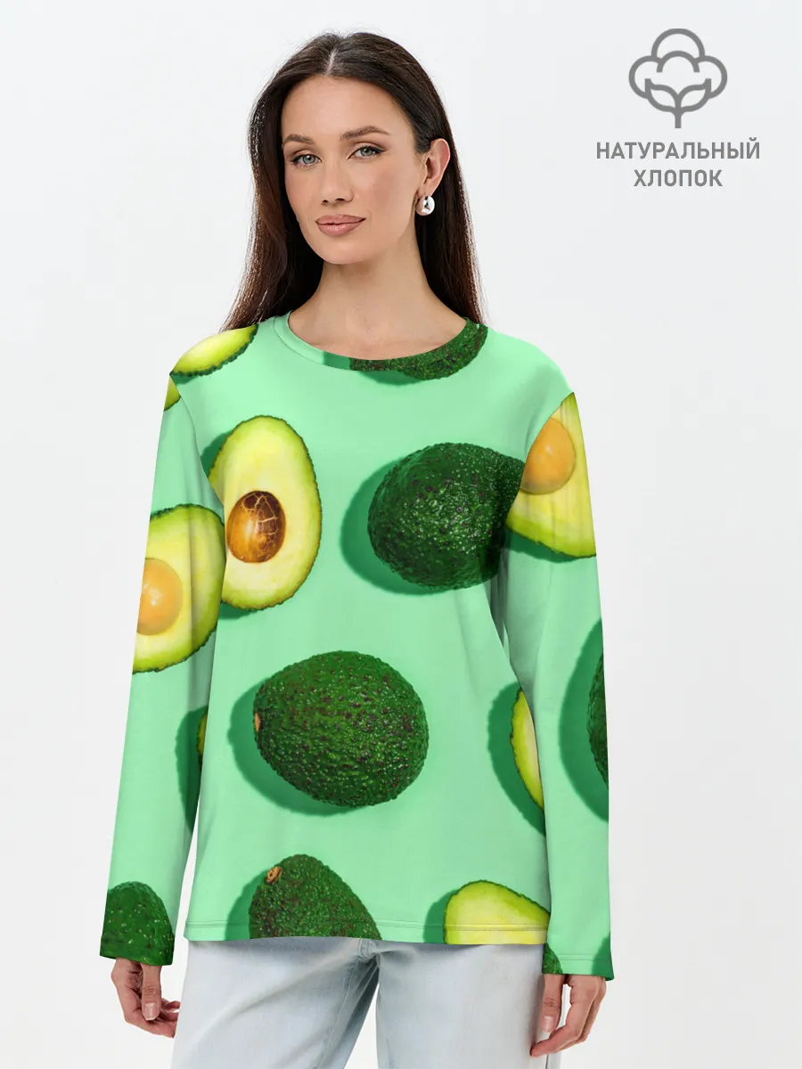 Лонгслив женский. Хлопок / АВАКАДО