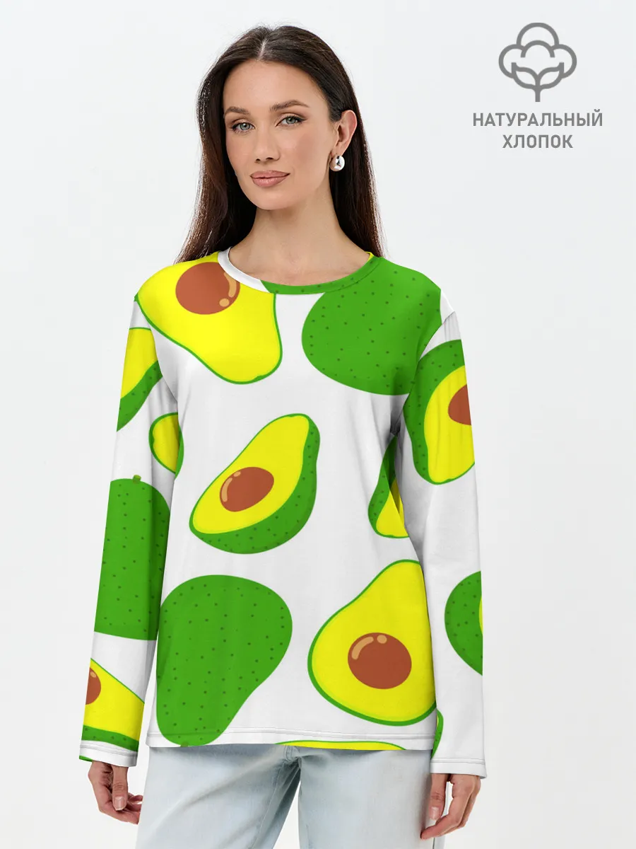 Лонгслив женский. Хлопок / АВОКАДО