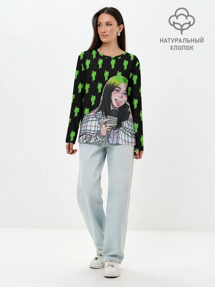 Лонгслив женский. Хлопок / Billie Eilish