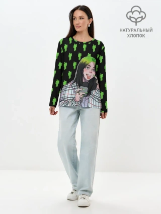 Лонгслив женский. Хлопок / Billie Eilish