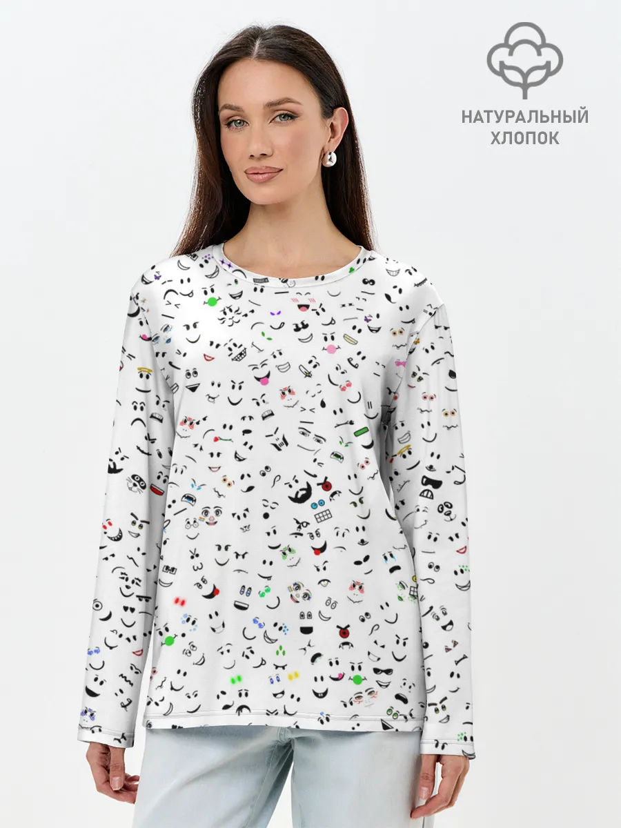 Лонгслив женский. Хлопок / Rolbox лица