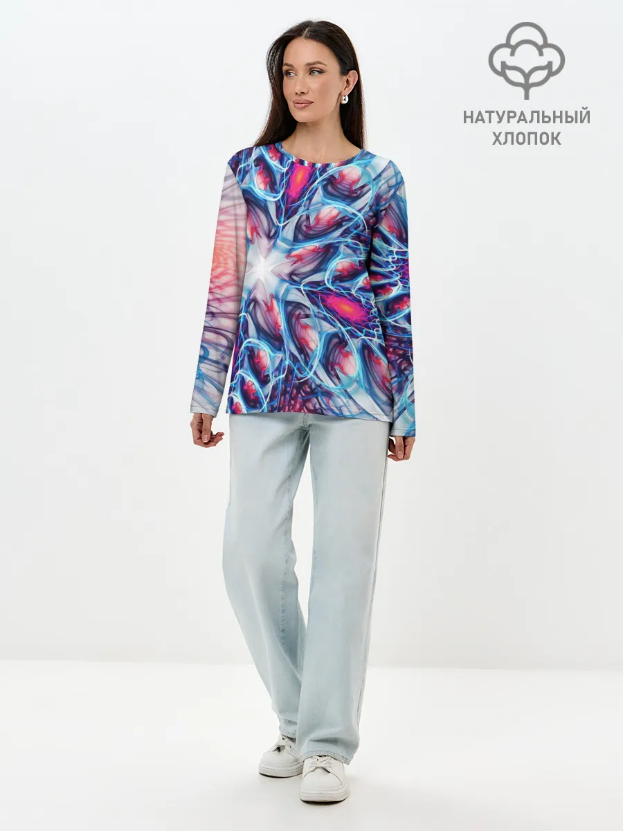 Лонгслив женский. Хлопок / ABSTRACTION ILLUSION