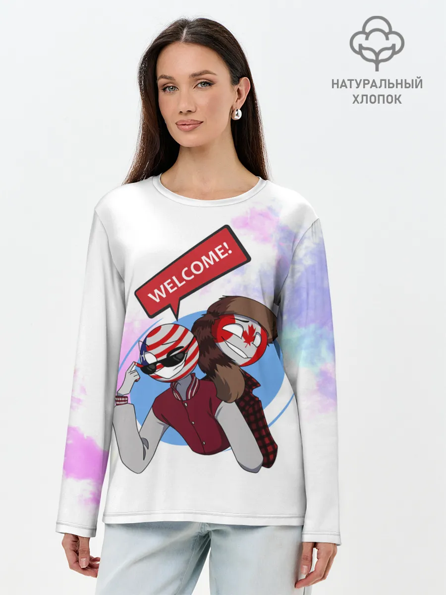 Лонгслив женский. Хлопок / Country Humans