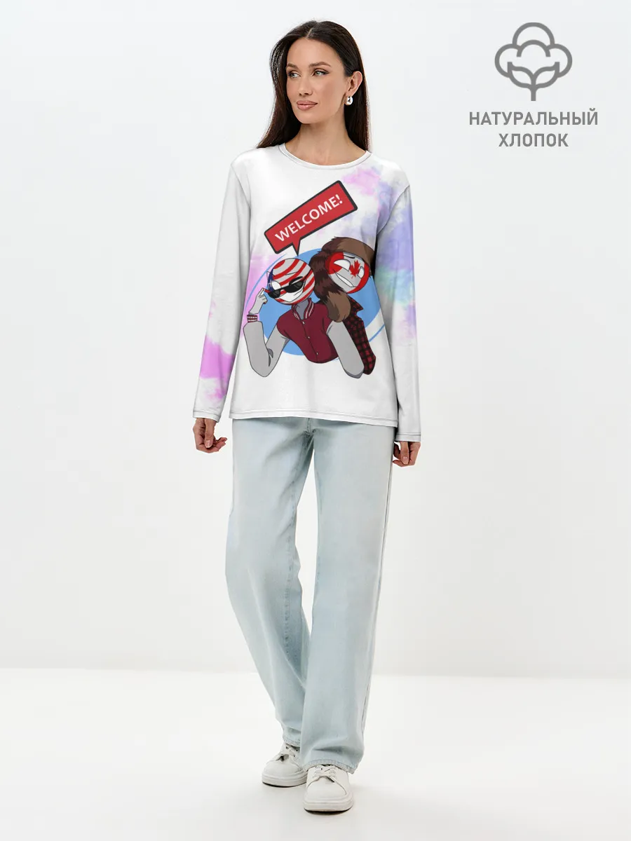 Лонгслив женский. Хлопок / Country Humans