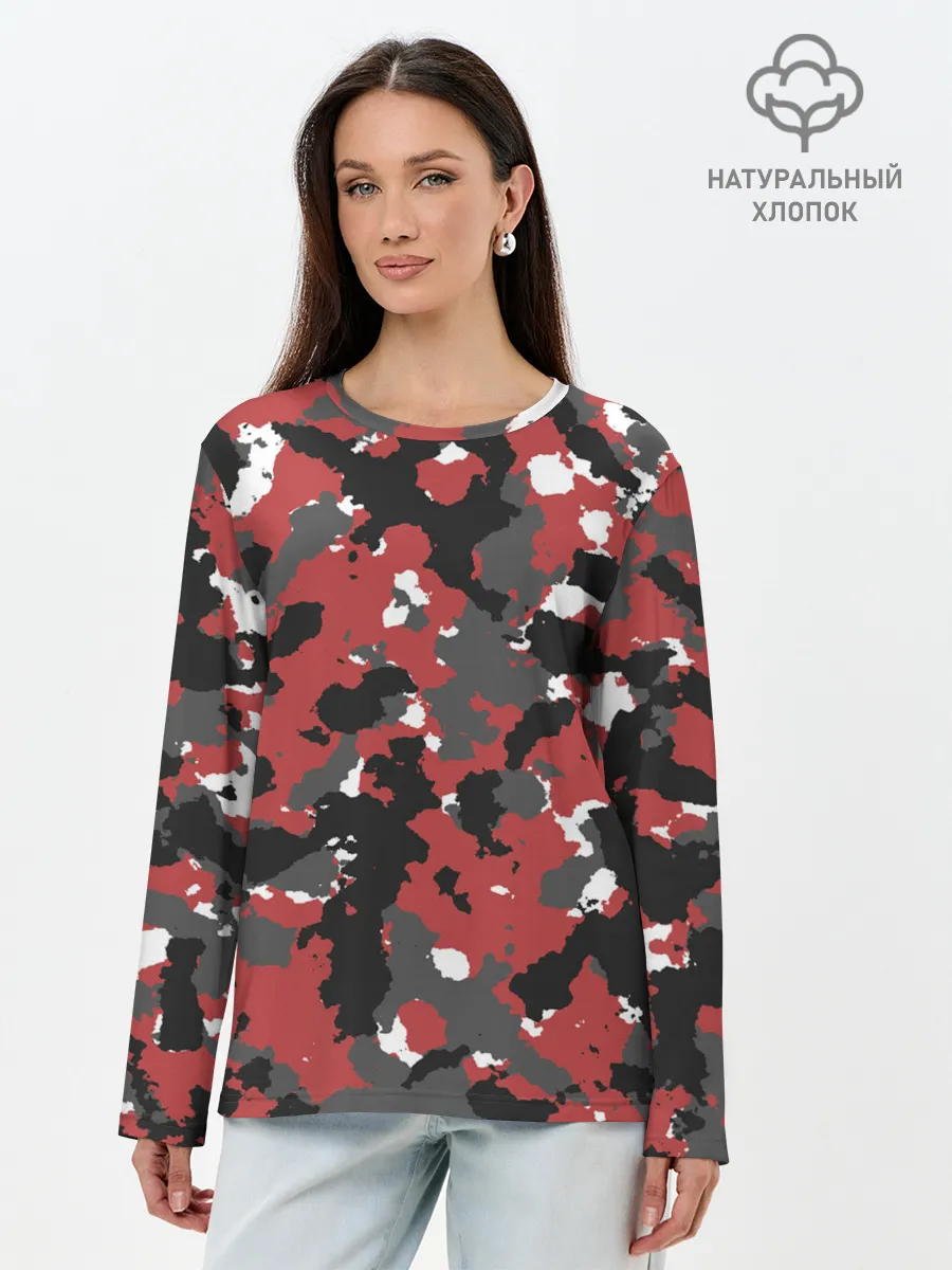 Лонгслив женский. Хлопок / КАМУФЛЯЖ