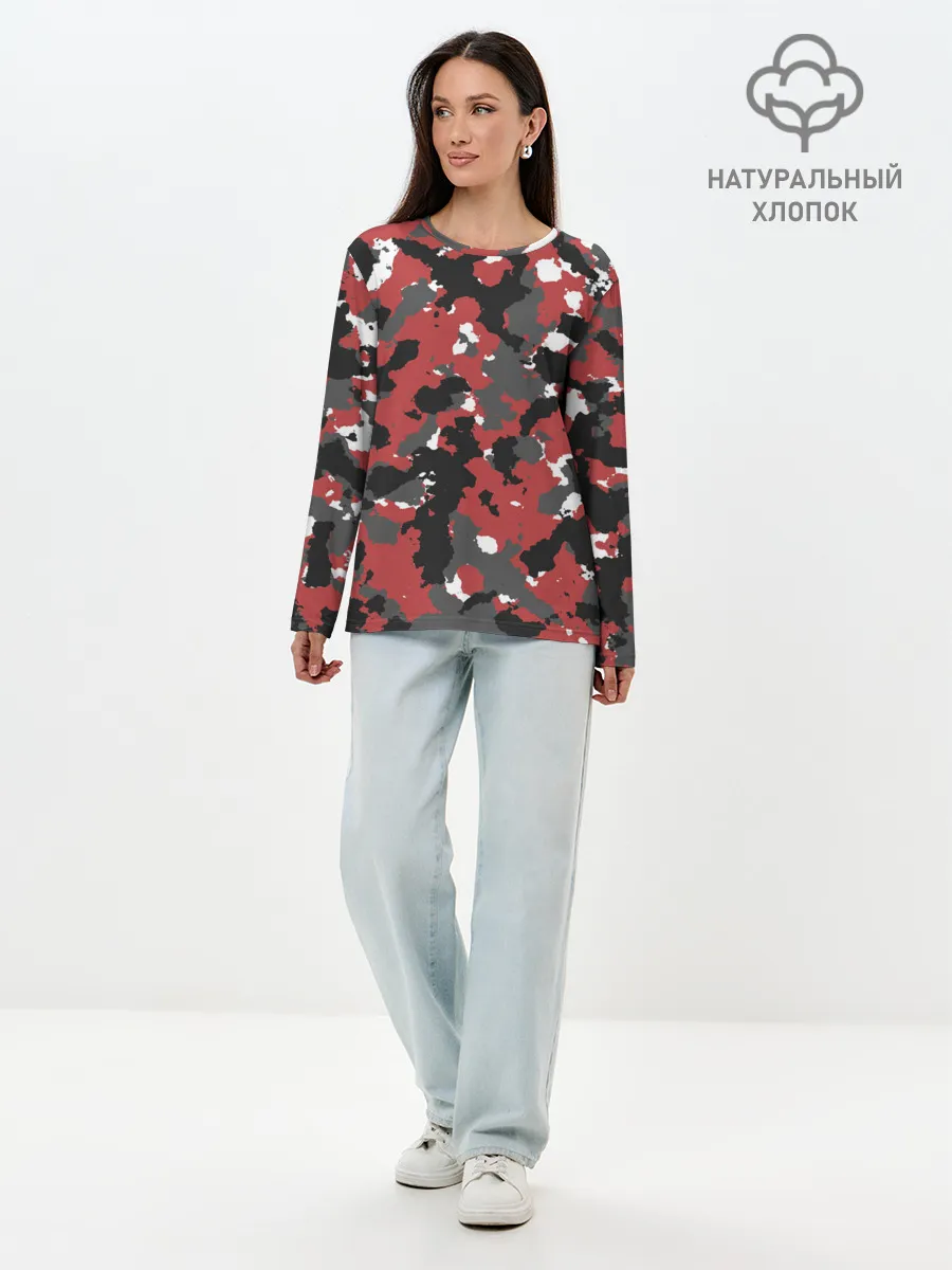 Лонгслив женский. Хлопок / КАМУФЛЯЖ