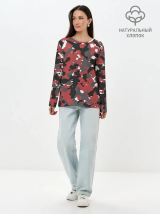 Лонгслив женский. Хлопок / КАМУФЛЯЖ