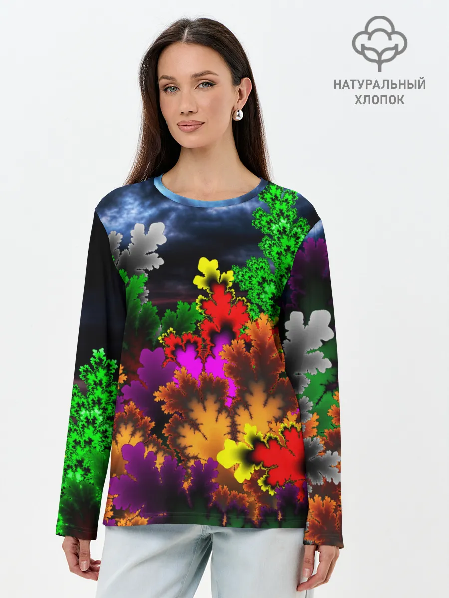 Лонгслив женский. Хлопок / КИСЛОТНАЯ АБСТРАКЦИЯ