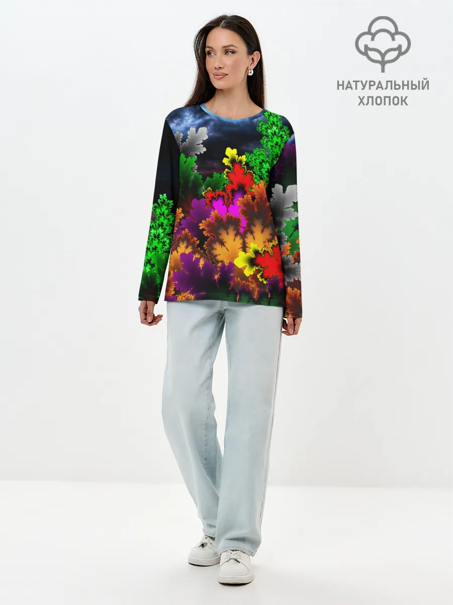 Лонгслив женский. Хлопок / КИСЛОТНАЯ АБСТРАКЦИЯ