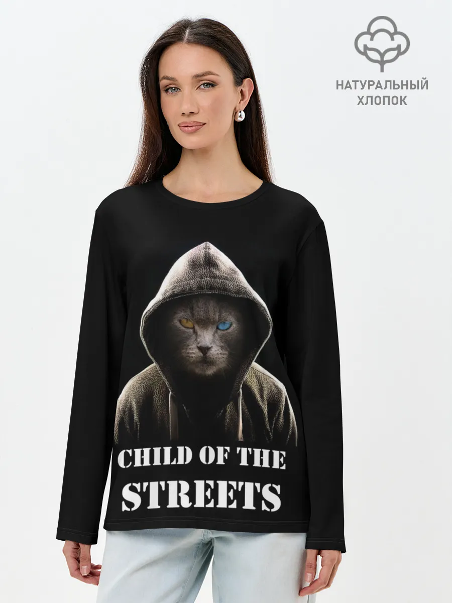 Лонгслив женский. Хлопок / Дитя улиц