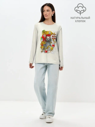 Лонгслив женский. Хлопок / Пират