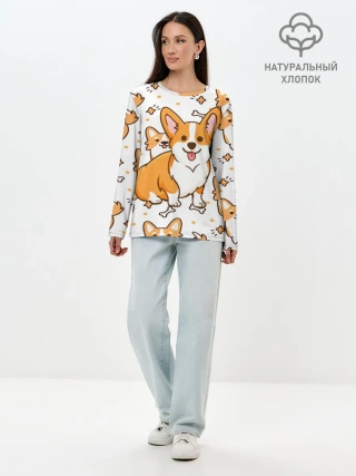 Лонгслив женский. Хлопок / Корги