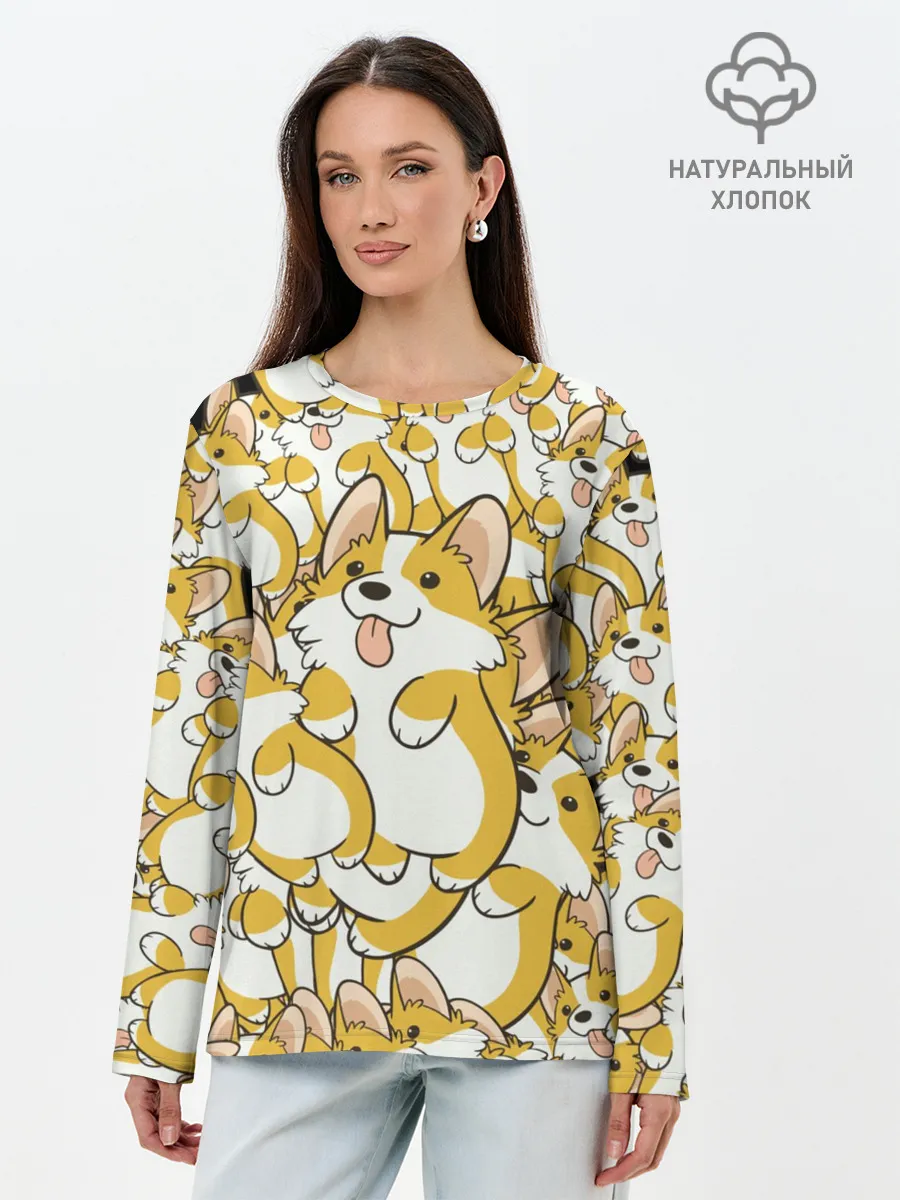 Лонгслив женский. Хлопок / Корги