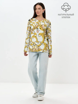 Лонгслив женский. Хлопок / Корги