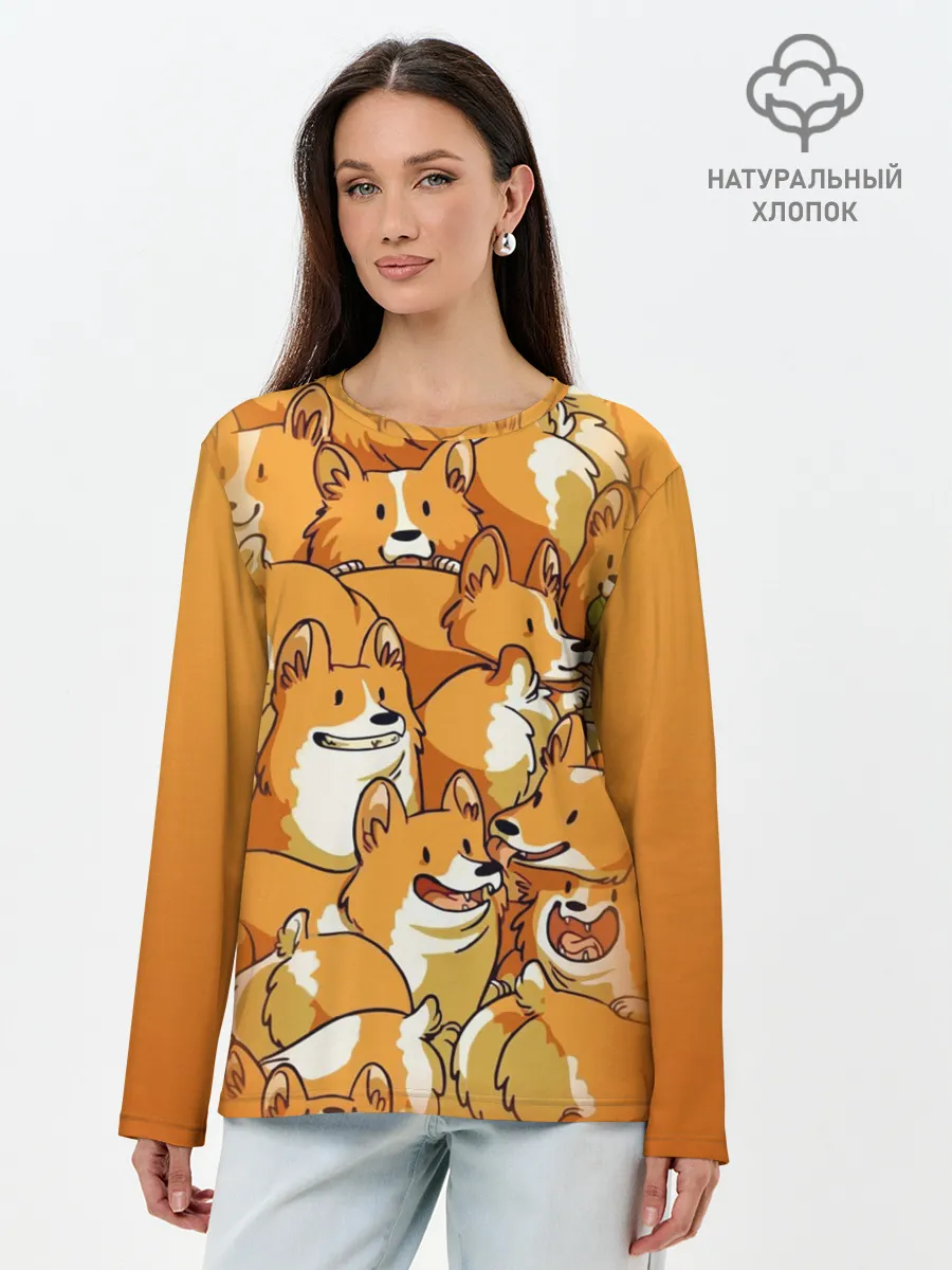 Лонгслив женский. Хлопок / Корги