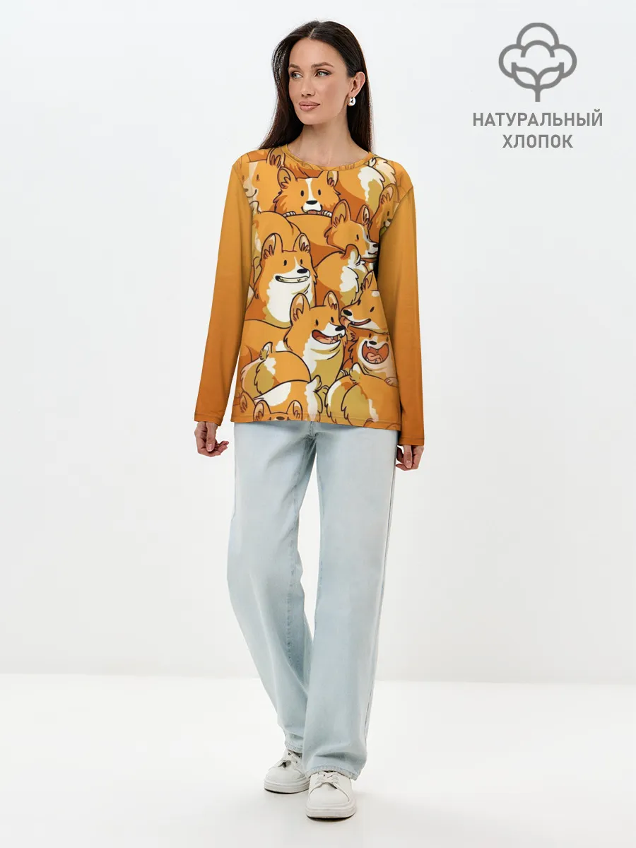 Лонгслив женский. Хлопок / Корги