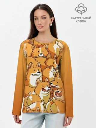 Лонгслив женский. Хлопок / Корги