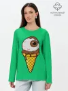 Лонгслив женский. Хлопок / Мороженое с глазом