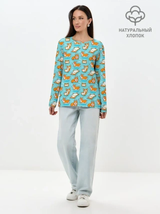 Лонгслив женский. Хлопок / Корги