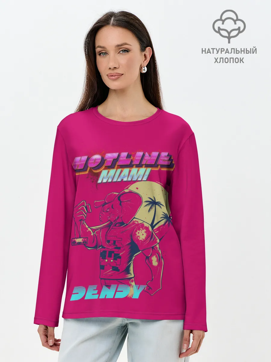 Лонгслив женский. Хлопок / Hotline Miami