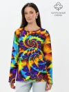 Лонгслив женский. Хлопок / TIE-DYE COLOR