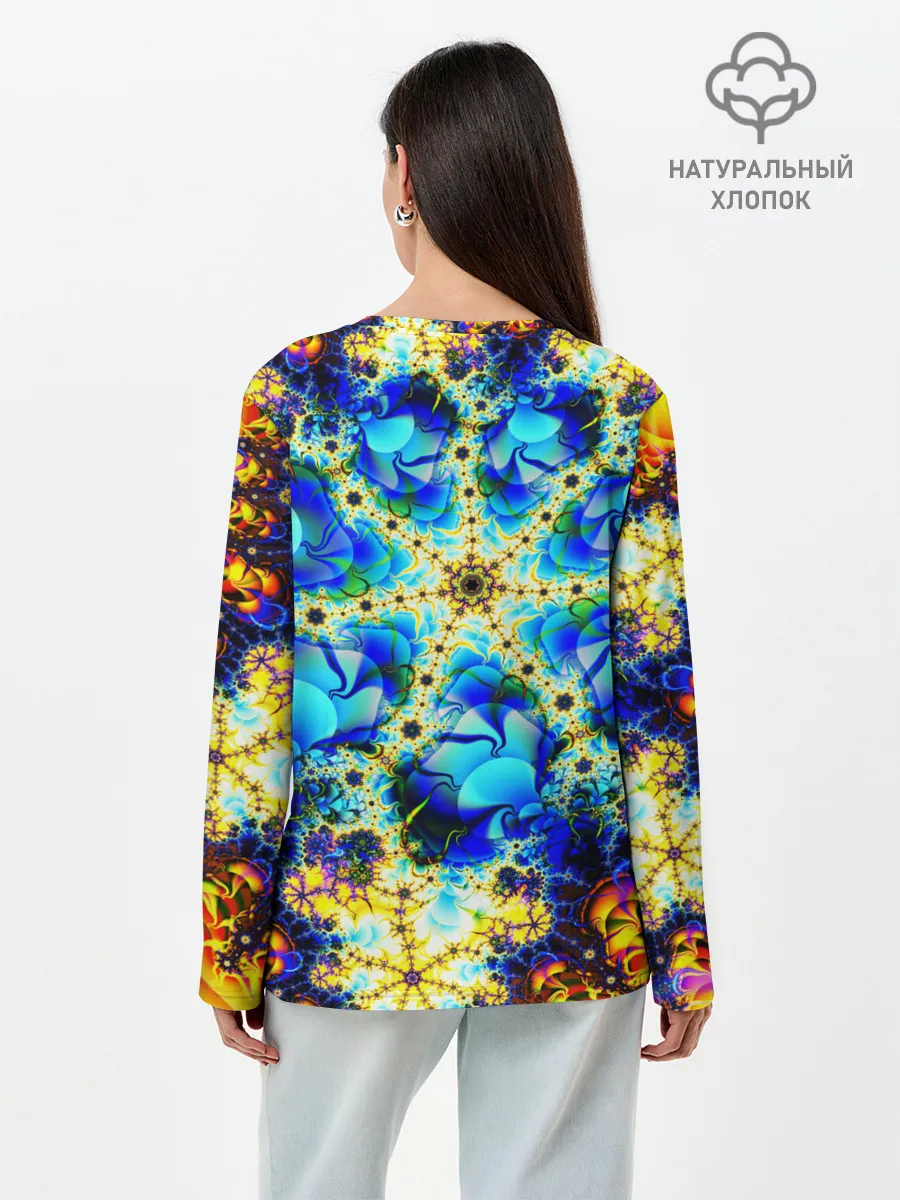 Лонгслив женский. Хлопок / ИЛЛЮЗИЯ ФРАКТАЛОВ