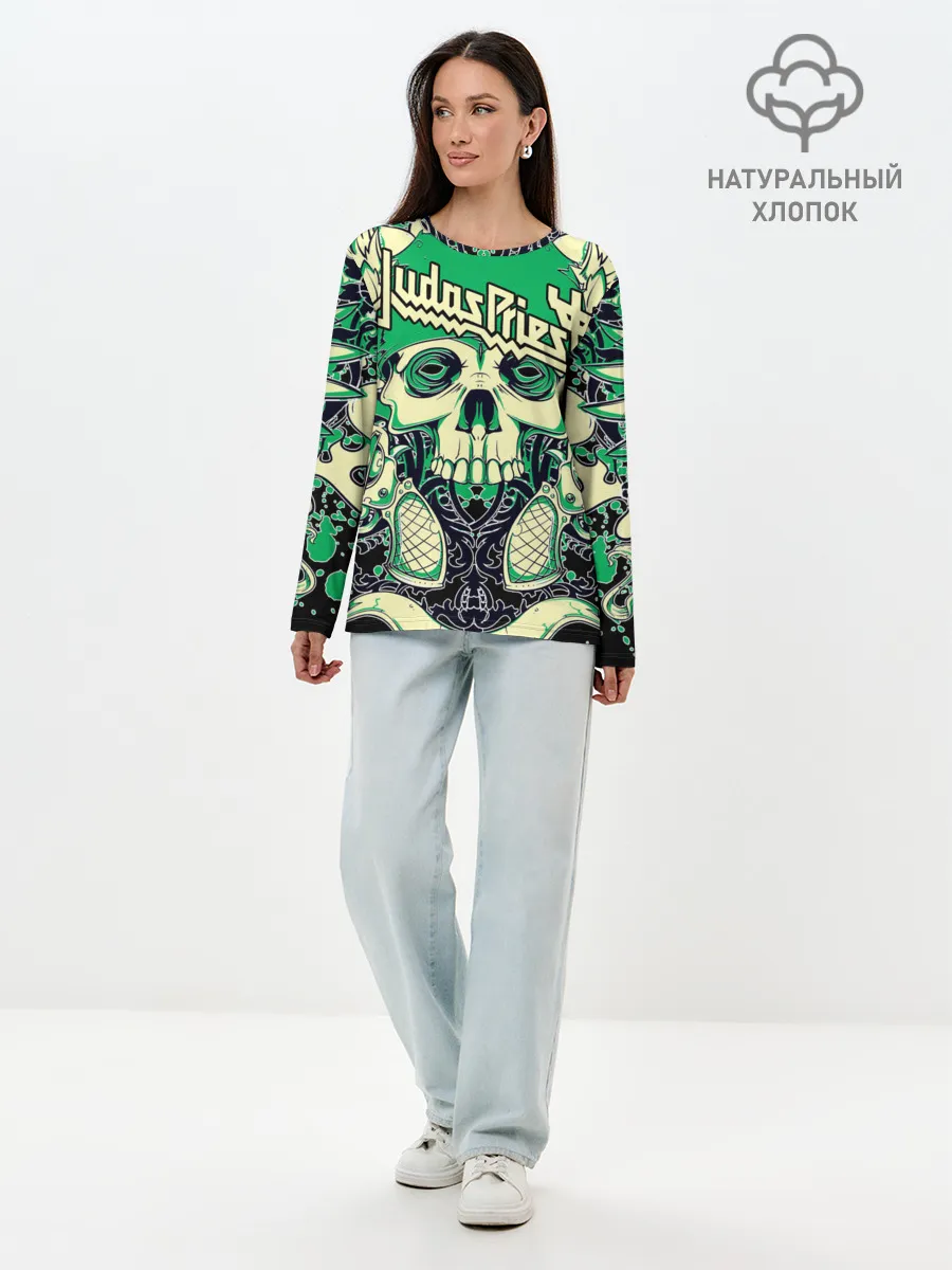 Лонгслив женский. Хлопок / JUDAS PRIEST | ДЖУДАС ПРИСТ