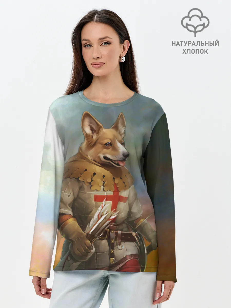 Лонгслив женский. Хлопок / КОРГИ ЛУЧНИК