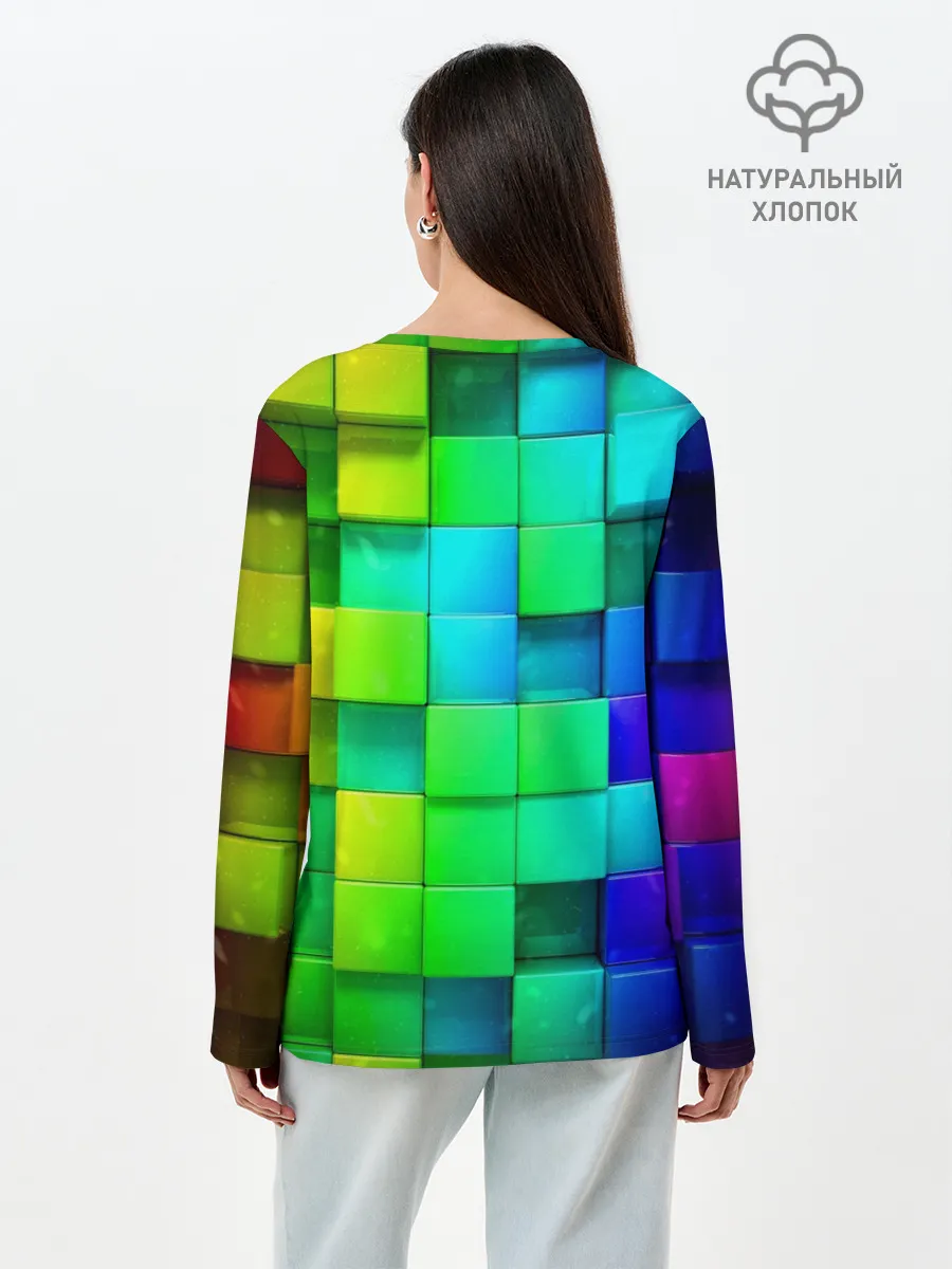 Лонгслив женский. Хлопок / Minecraft / Майнкрафт