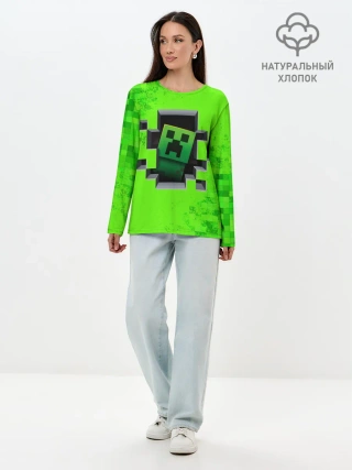 Лонгслив женский. Хлопок / MINECRAFT