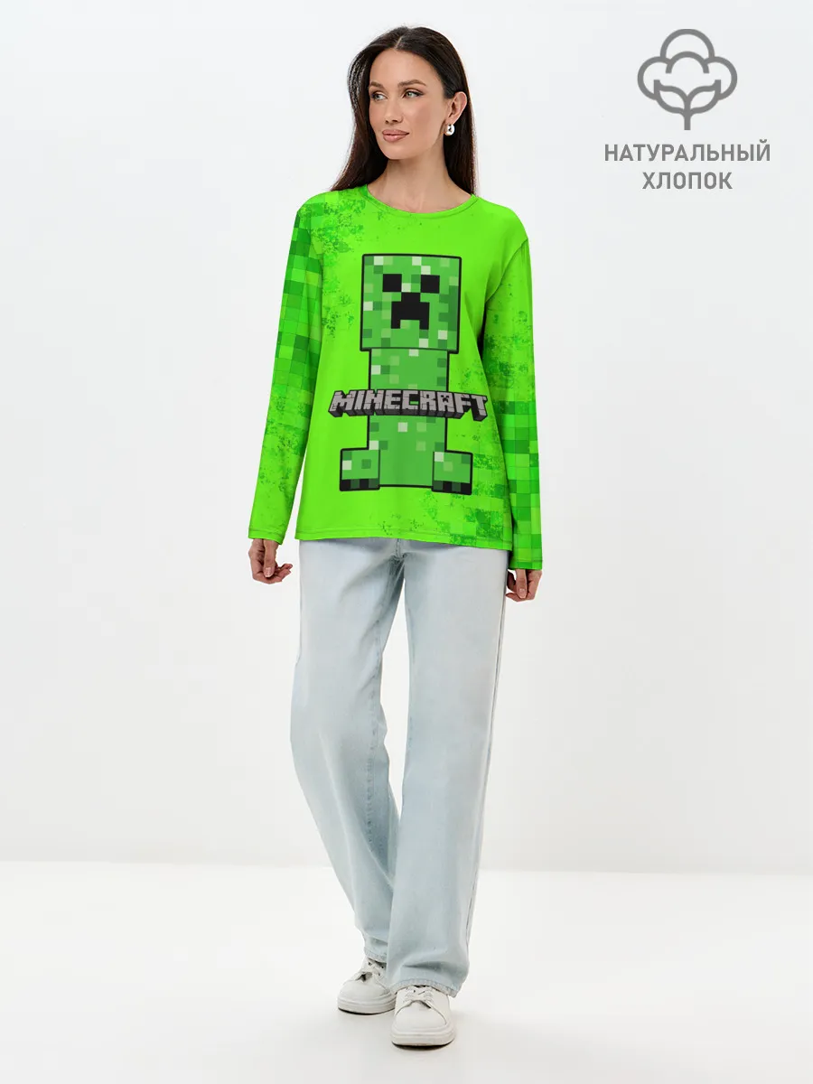 Лонгслив женский. Хлопок / MINECRAFT