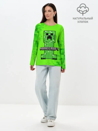 Лонгслив женский. Хлопок / MINECRAFT