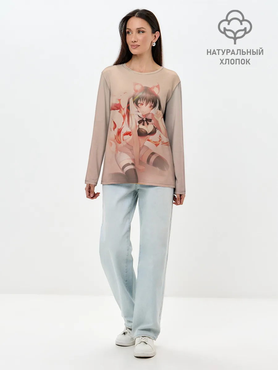 Лонгслив женский. Хлопок / Пламенная бригада пожарных