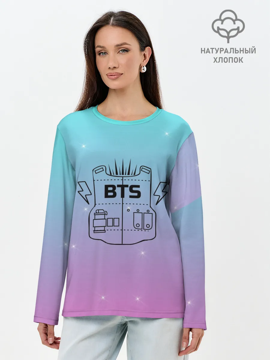 Лонгслив женский. Хлопок / BTS