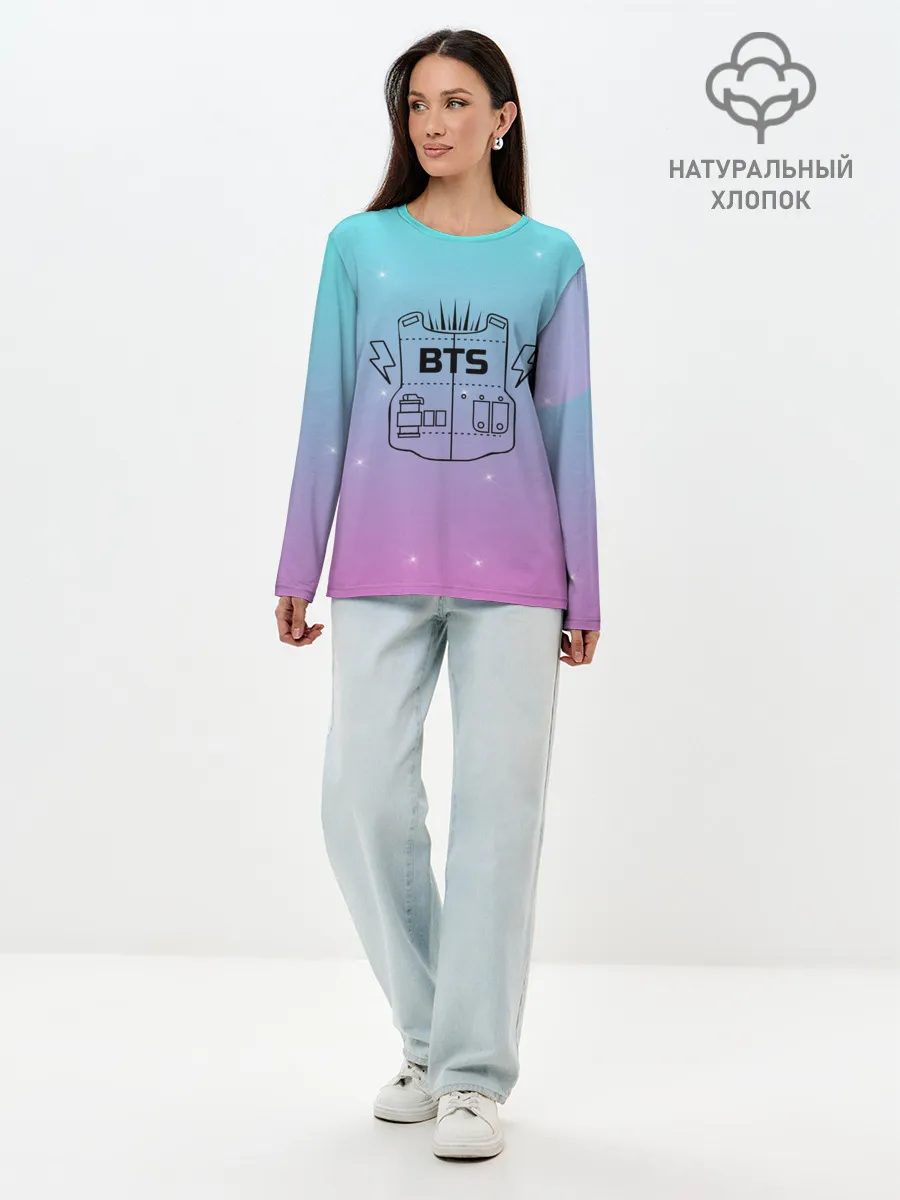 Лонгслив женский. Хлопок / BTS