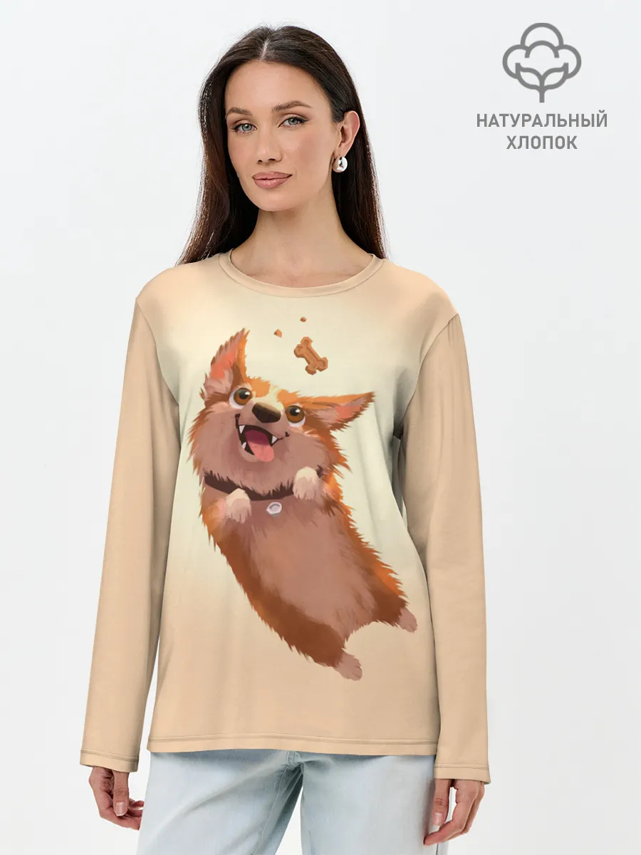 Лонгслив женский. Хлопок / КОРГИ