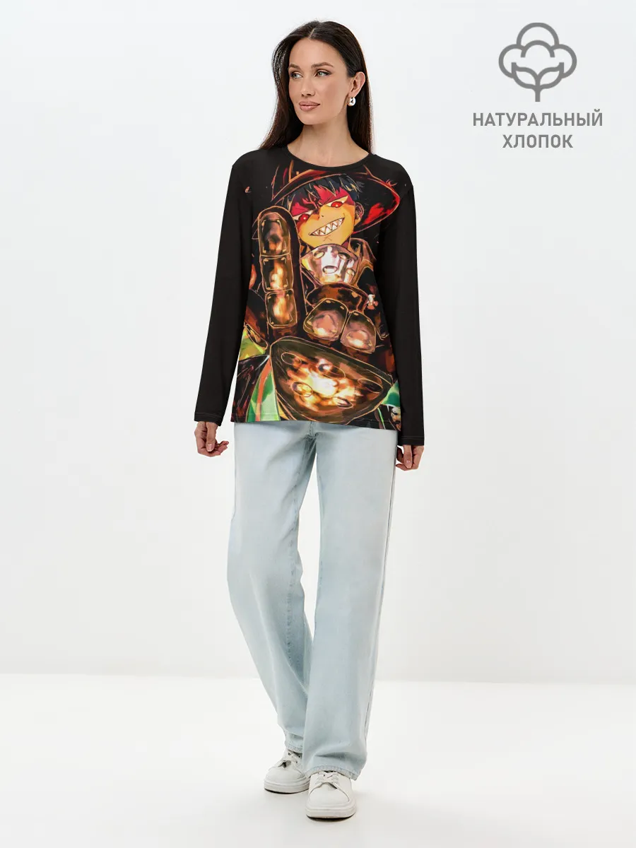 Лонгслив женский. Хлопок / Пламенная бригада пожарных