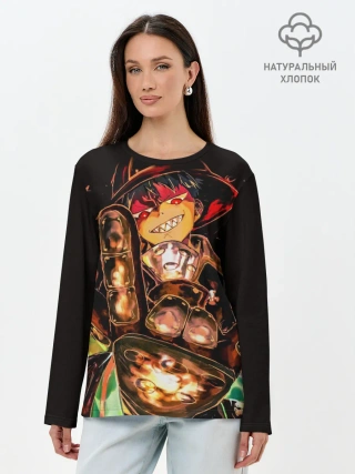 Лонгслив женский. Хлопок / Пламенная бригада пожарных